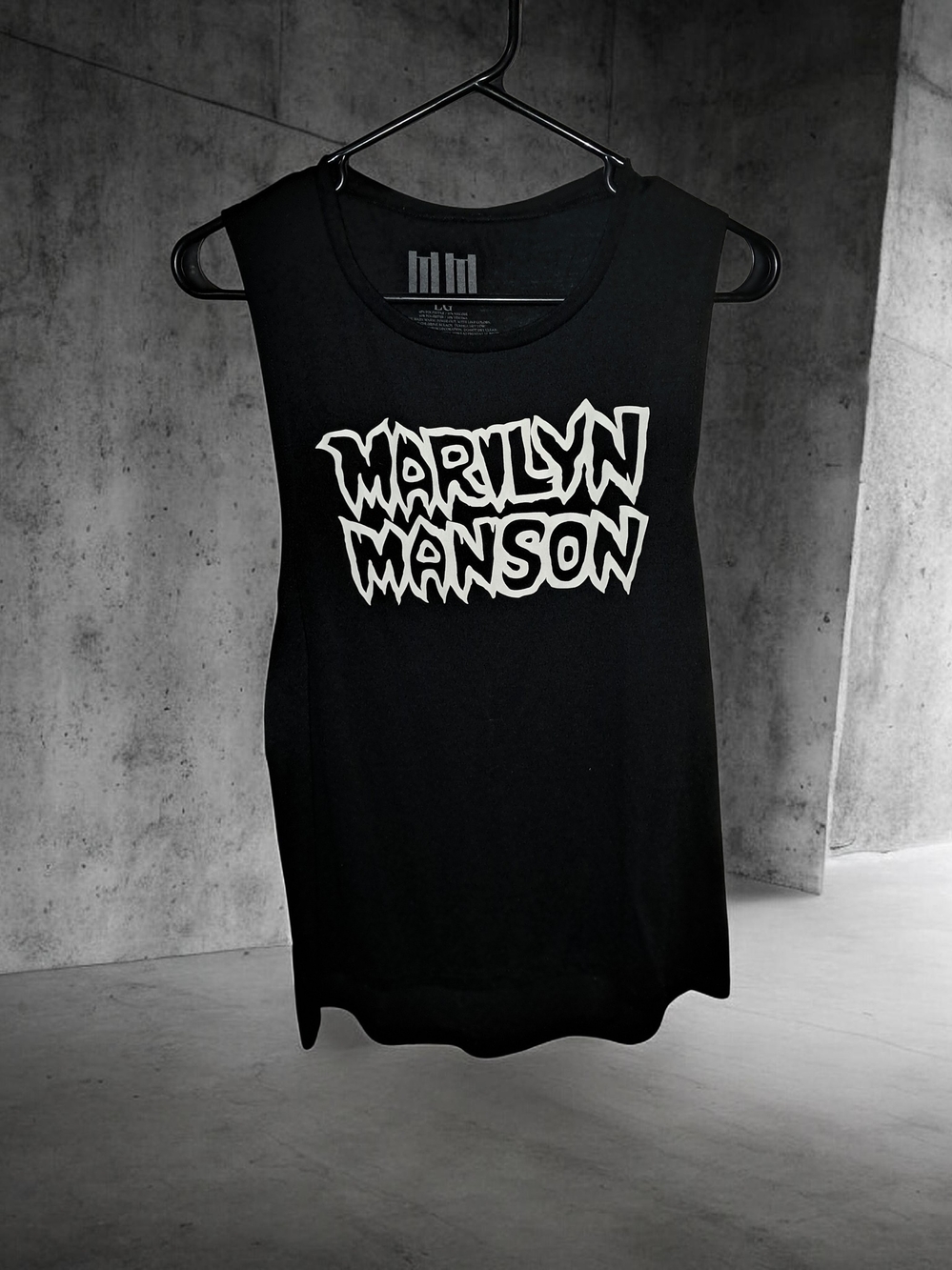 Black Sleeveless Graphic Tank Top - Marilyn Manson